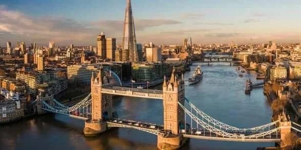 Tower Bridge and the River Thames in London at sunset