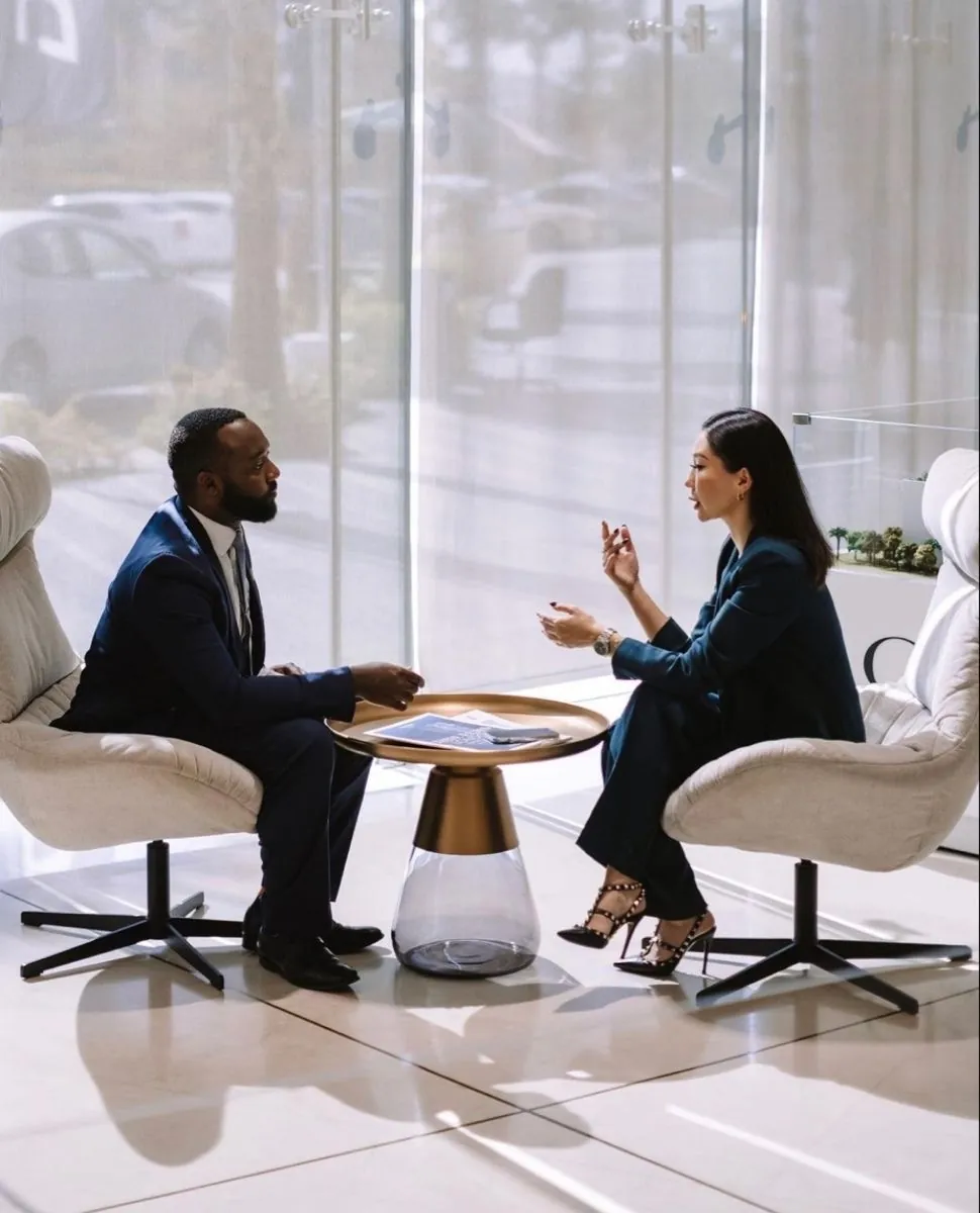 Two professionals in a cross-border tax consultation