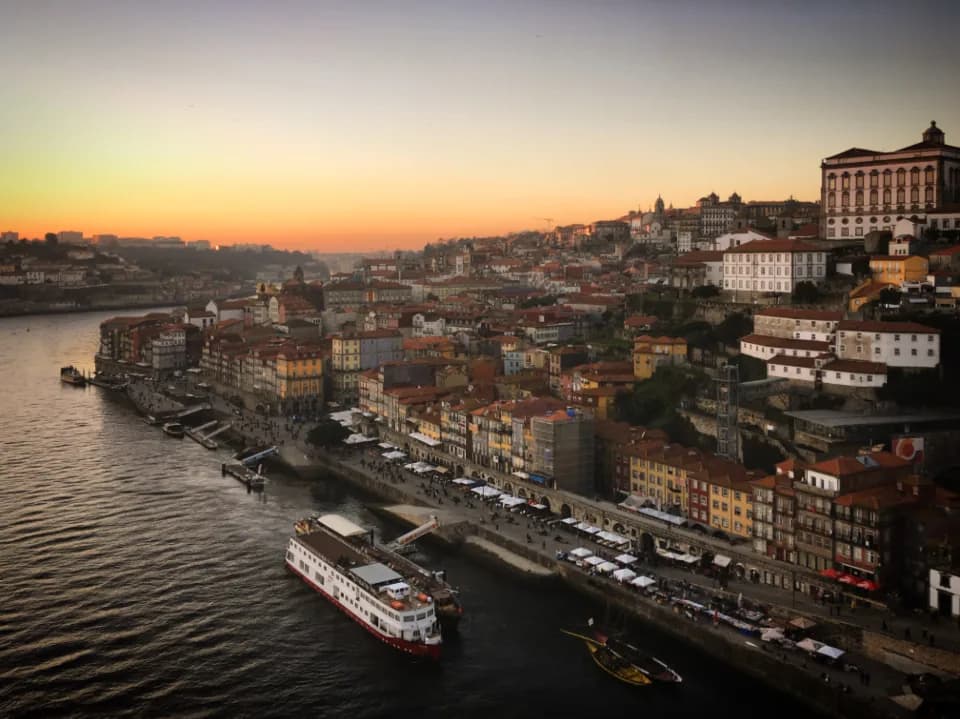 Riverside homes in Porto, Portugal at sunset — streamlined filing compliance for U.S. taxpayers living abroad